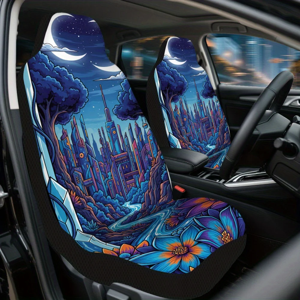 Set Of 2 Futuristic -Themed Car Covers – Universal Fit For Cars, Suvs, And Sedans, Sturdy Construction, Easy Installation, Incre