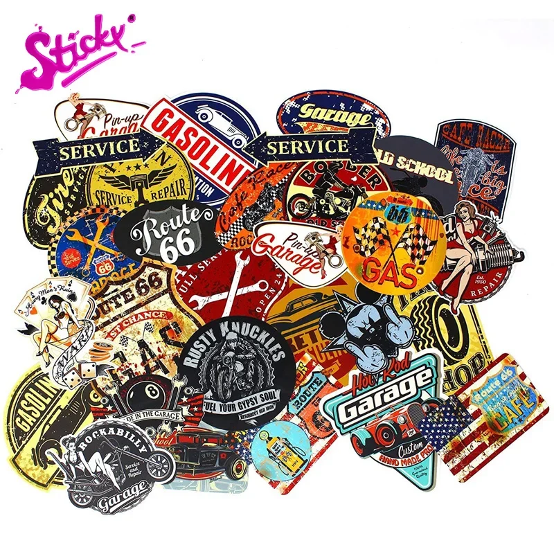 

Retro Rockabilly Vinyl Car Stickers - Waterproof Decals for Cars, Trucks, SUVs