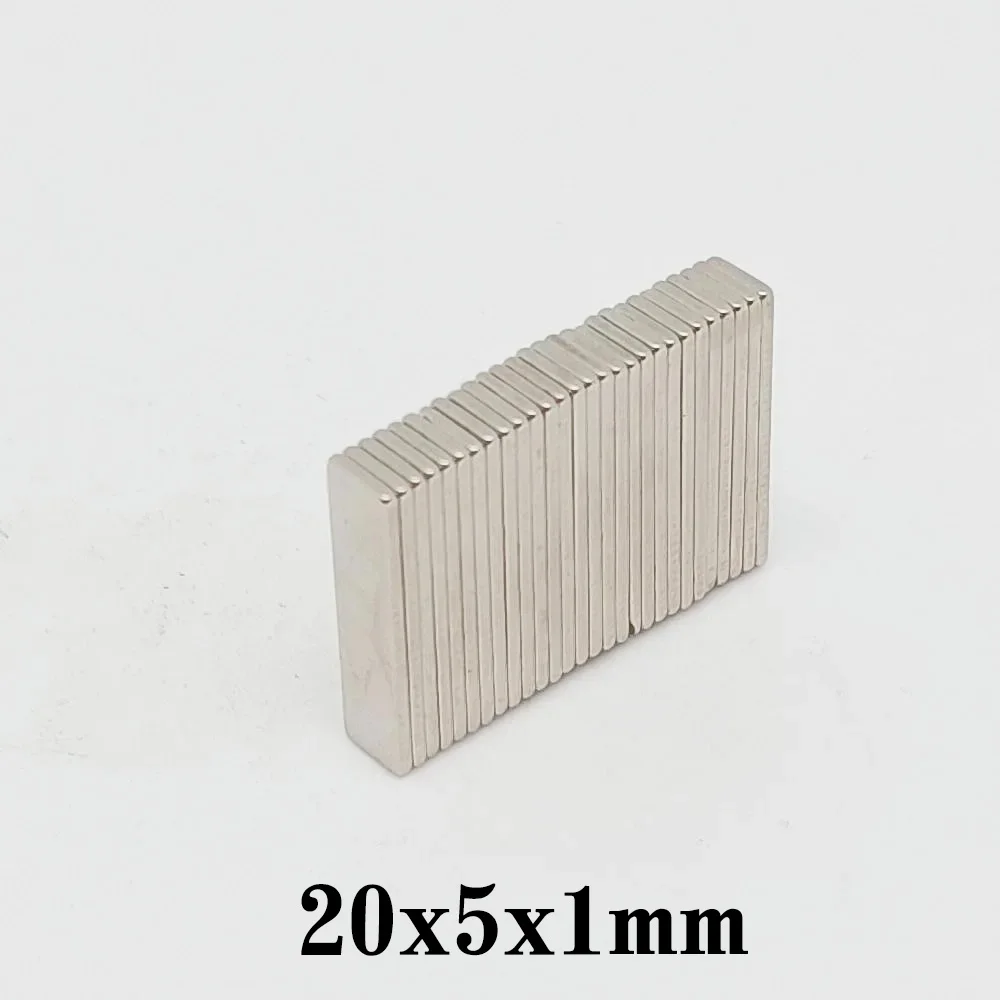 20/50/100/150/200/300/500PCS 20x5x1 mm Block Rare Earth Neodymium Magnet N35 Rectangular Strong Powerful Magnets 20x5x1mm 20*5*1