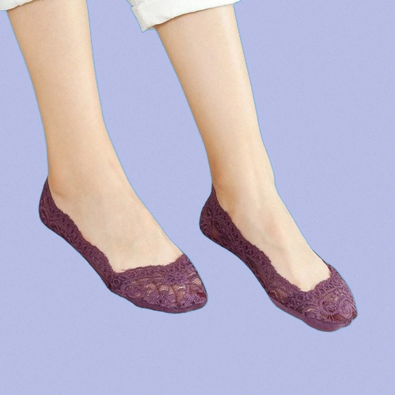 Chaussettes d'été fines et mignonnes en dentelle pour dames, couvre-chaussettes, silicone, anti-dérapant, coton, astronomique, invisibles, bateau, nouveau, 2024, 5 paires