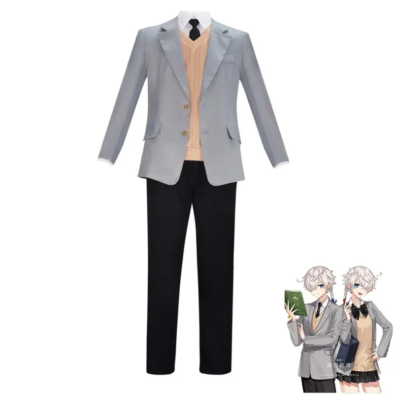 게임 XIV Alphinaud Alisaie Leveilleur 코스프레 의상 일본 학교 유니폼 가발 남자 여자 캠퍼스 정장;2k,j'x.8;