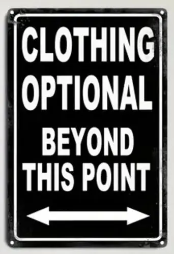 Clothing Optional Beyond This Point Vintage  Novelty 12