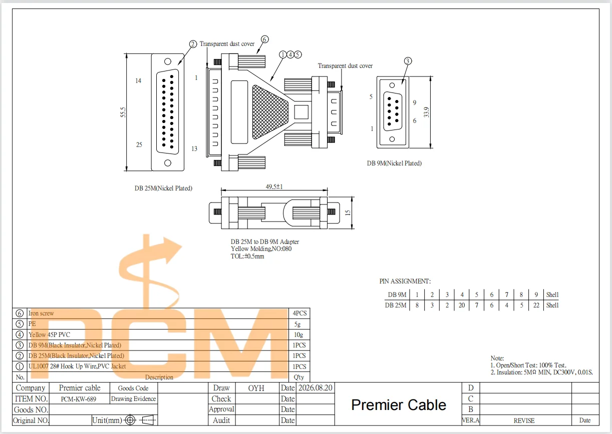 DB25 Stecker auf DB9 Stecker D-Sub RS232 Serieller Adapter Konverter Geschlechtsumwandler Steckverbinder für PLC PC Modem POS Industrieausrüstung – Detail 3