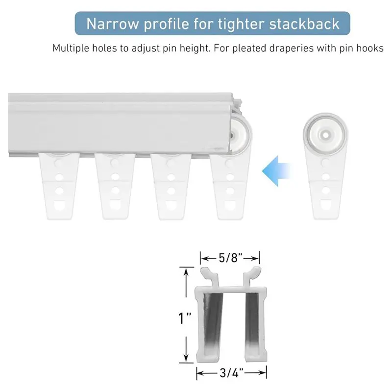 Y50A-Curtain Ball Bearing Carriers(30 Pack)-For EZ-Track For Architrac& Most Drapery Ceiling Track Systems
