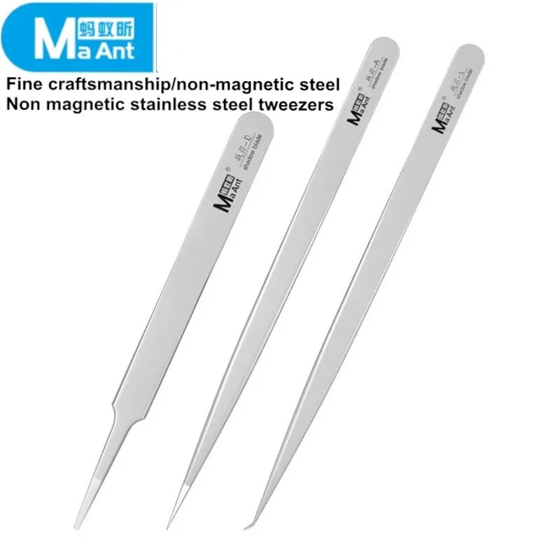 

MaAnt Fine Warblade-A D L Немагнитный стальной пинцет Супер твердый устойчивый к ржавчине прецизионный пинцет для ремонта электронных летающих проводов