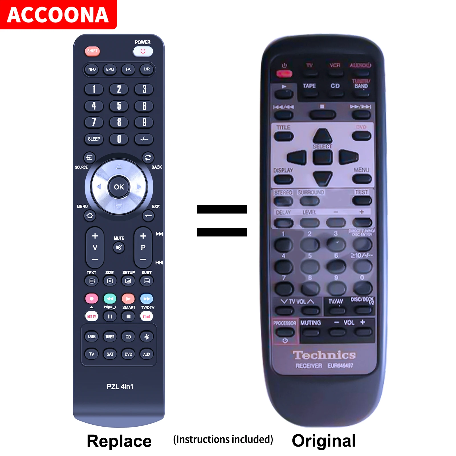 Remote Control For Technics EUR646469 SA-AX6 EUR646497 SA-AX7 EUR646463 RAK-SA937MK SA-AX720 SA-AX920 AV Control Stereo Receiver