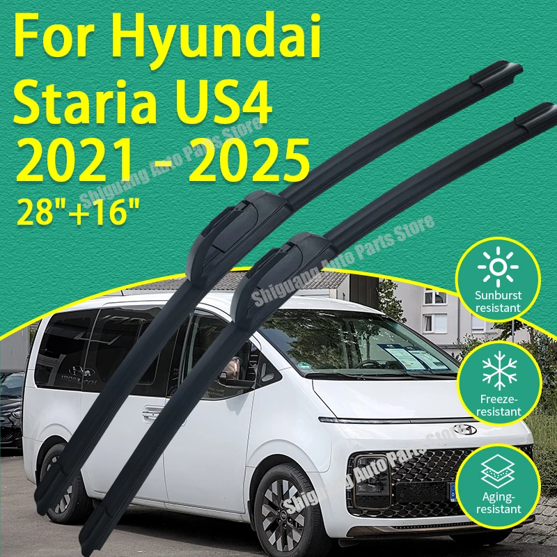 

Передние силиконовые щетки стеклоочистителя для Hyundai Staria US4 2021-2025: Аксессуары для лобового стекла, 2022, 2023
