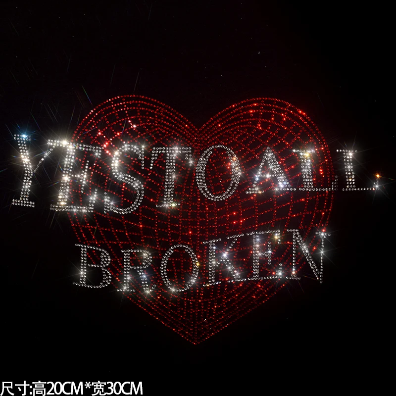 

Shiny heart letters, fashionable large cloth stickers, hot diamond sequins, DIY clothes, T-shirt decorative patches