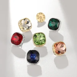 Korean Fashion Metal Crystal Brooches for Women and Men Shirt Collar Pin Rhinestone Lapel Pins Wedding Party Corsage Accessories