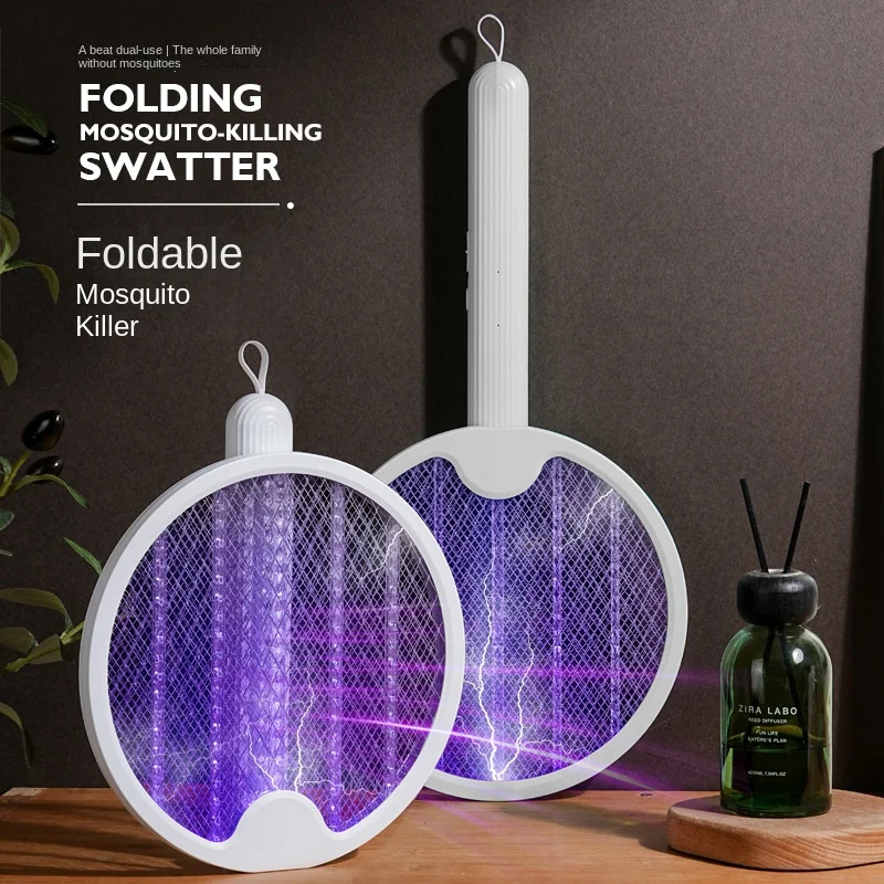 

Household Super Powerful Mosquito Killer Lamp Device 2-in-1 Automatic Mosquito Trap To Hit Flies 2-in-1 Folding Mosquito Racket