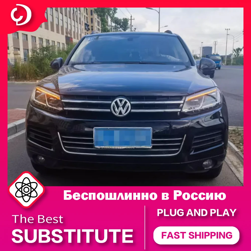 AKD Car Styling Headlights for VW Touareg 2011-2015 Upgrade the latest style LED daytime light Turn signal Auto Accessories