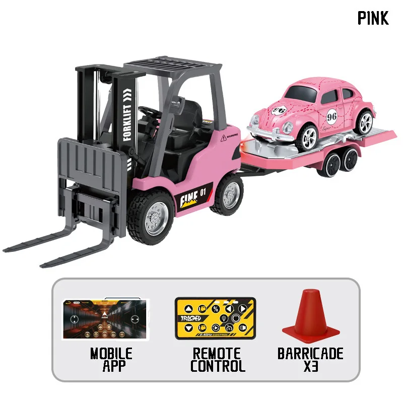 Cross-border 1:64 desktop remote control alloy forklift engineering vehicle upgraded version mini mobile Bluetooth
