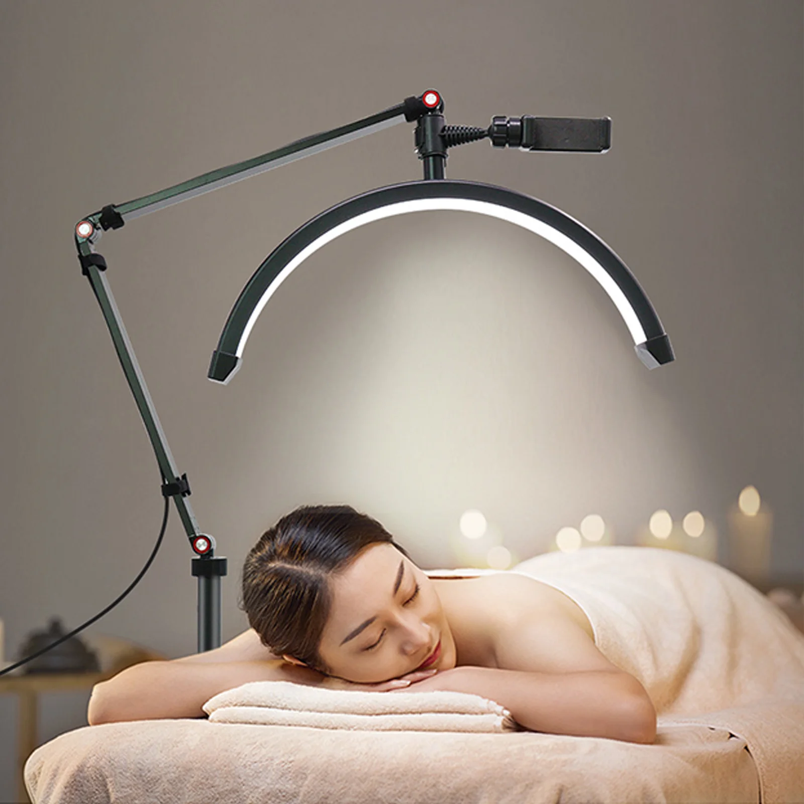 light esthetician half moon lamp for eyelashes tec