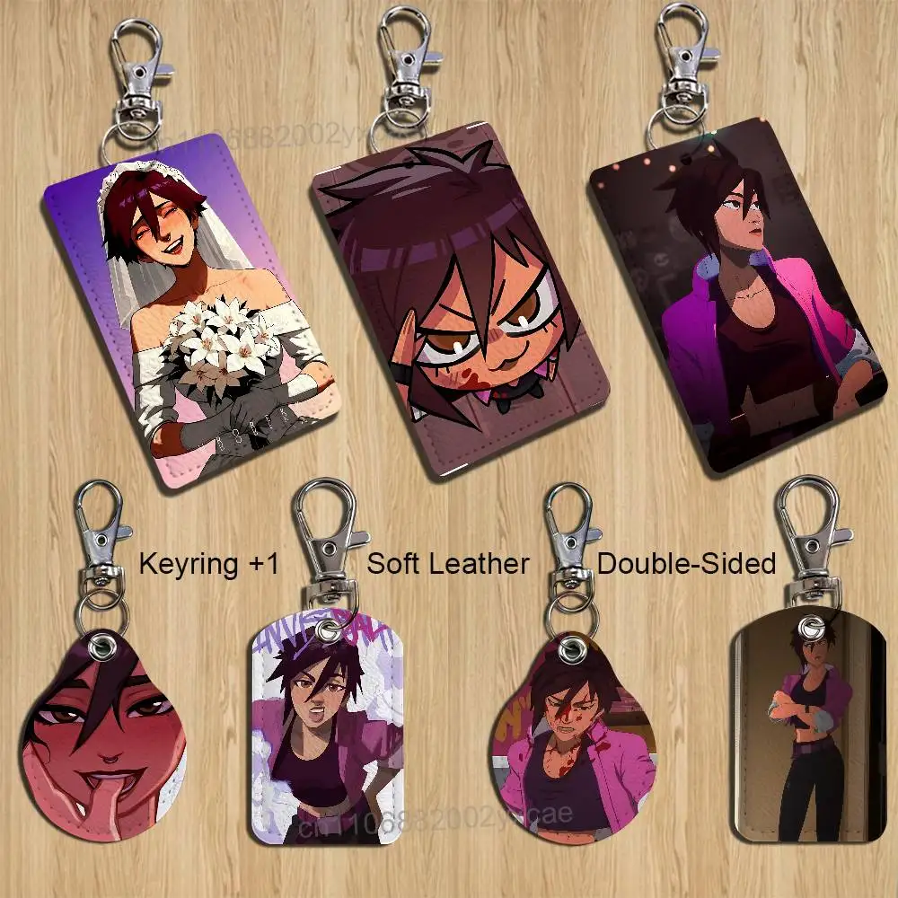 

game Dispatch Top Invisigal Cartoon Singer Anime Card Keychain Fashion Pendant Bag ID Door Card Case Bus Card Cute Adult