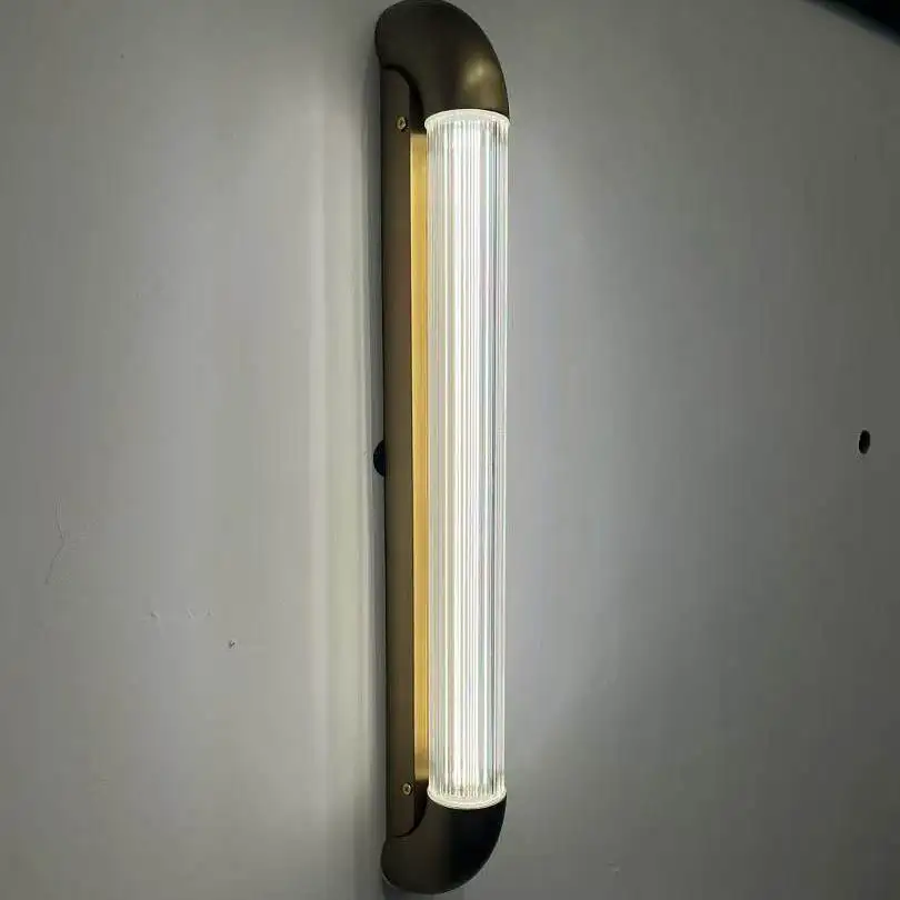 Italian Minimalist Glass Wall Lamp Postmodern Living Room Background Wall Corridor Passage Staircase Fixture Indoor Room Decor