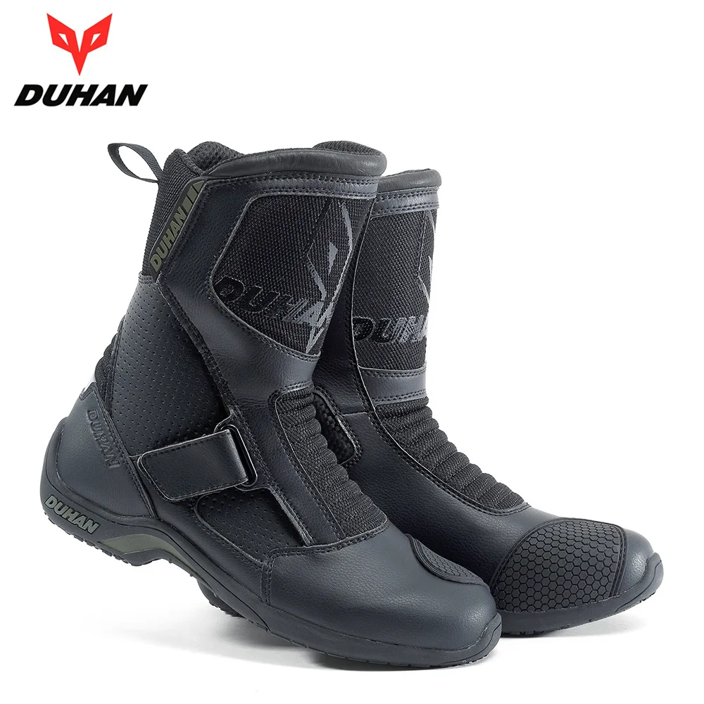 

Duhan Boots For Motorcyclist Man Mid-Calf Summer Motorbike Breathable Reflective Boots Motocross Racing Protection Safety