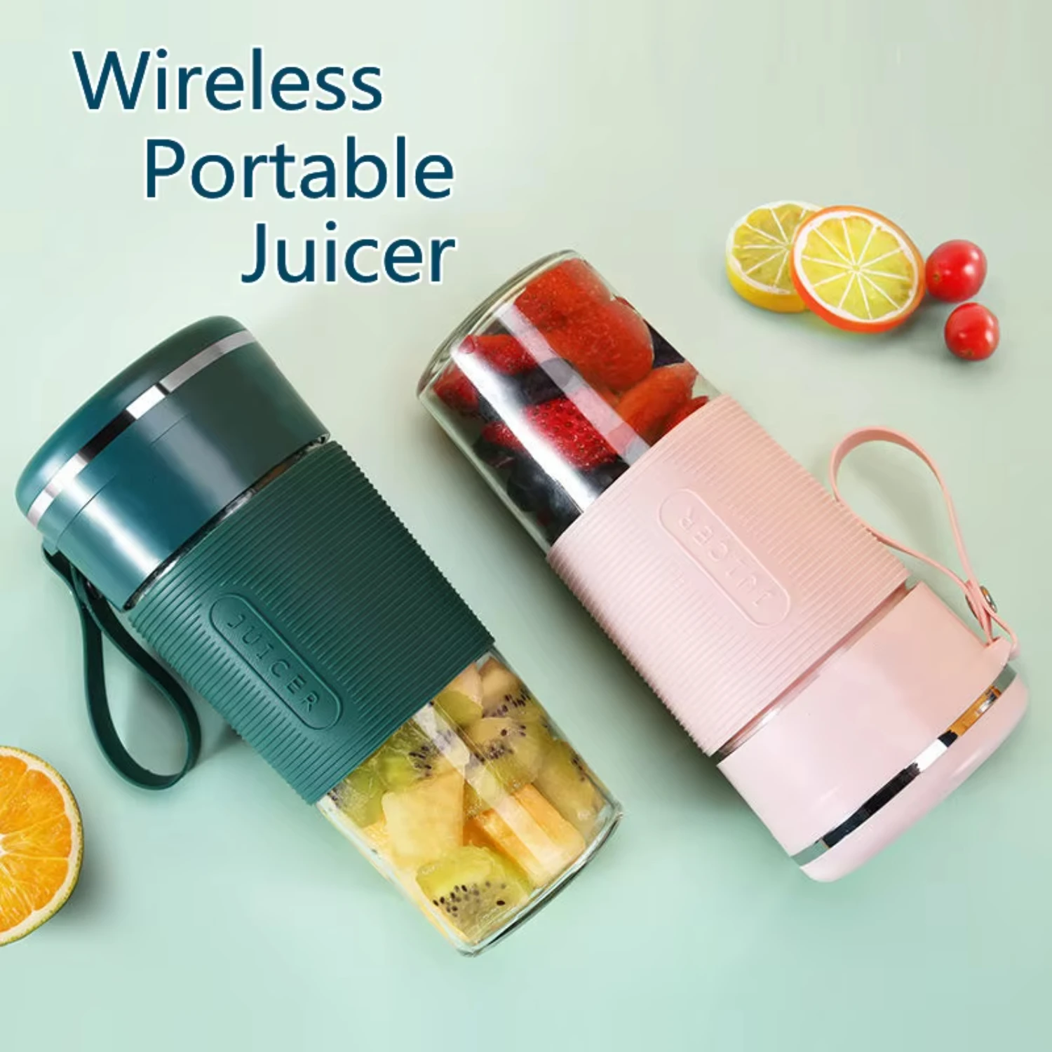 Portable Juicer Usb Rechargeable Wireless Mini Smoothie Blender Mixer Fruit Juice Maker  Juicer Machine Glass Cup Drew barrymore