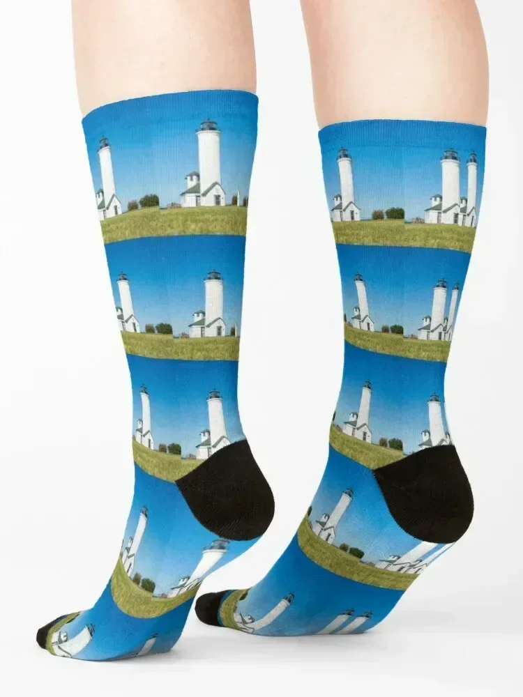 Blue Skies Series, Image III Socks Climbing winter thermal heated christmas gift Socks Girl Men's