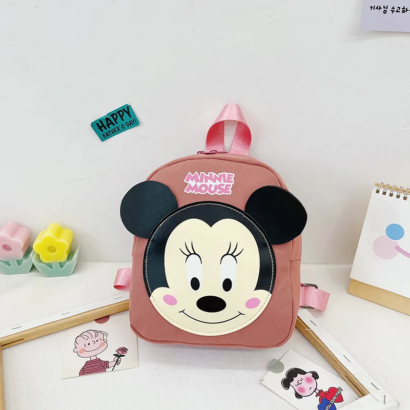 1-3Years Kids Small SchoolBags Casual Solid Color Nylon Skin Backpacks For Baby Girls Boys Brand Cartoon Cute Mickey Mouse Bags