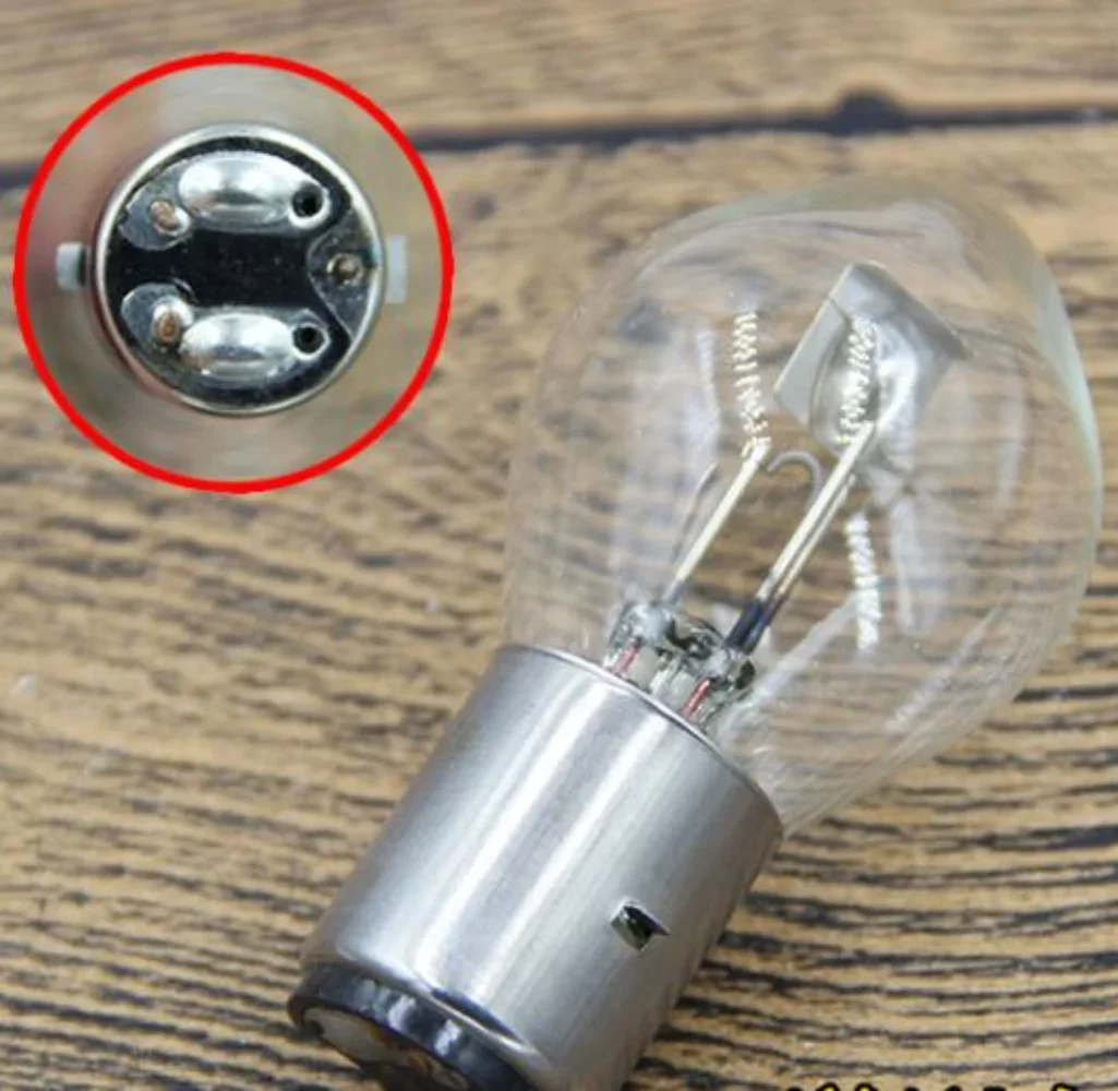 For Motorcycle Scooter 12V-35W-double-claw Front Large Bulb Electric Tricycle Halogen Far and Near Light Bulb DAX Jialing JH70