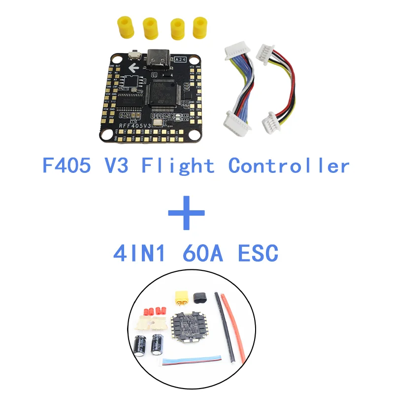 60A 4in1 BLheli_S ESC + Flight Controller RockFlight RFFC F405 V3 Module / F4 V3 FC for RC FPV Racing Drone Quadcopter Expan