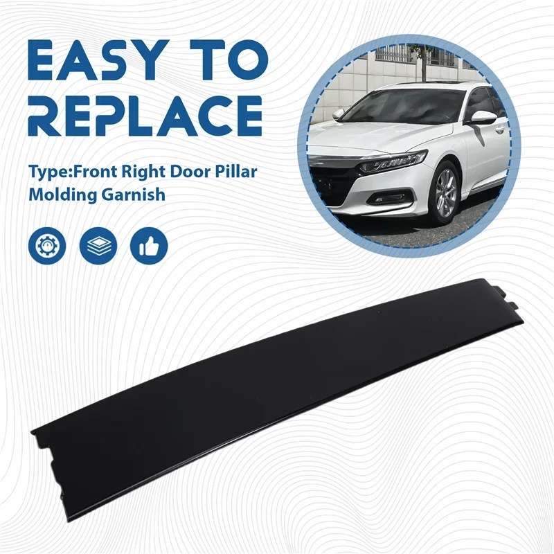 For Honda Accord 2018-2022 Front Right Door Pillar Molding Garnish Trim Parts 72430-TVE-H01 Car Door Window Frames