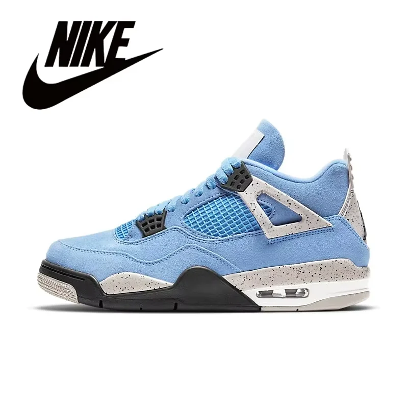 Nike-JORDAN- Air Retro 4 4S Tour yellow Blue Uni Noir Black BORDEAUX Women Men Sports Sneakers Trainers Basketball Shoes OA