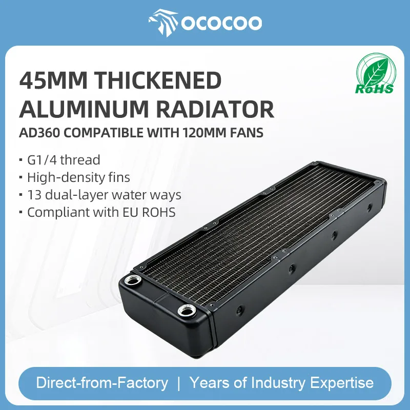 OCOCOO New Energy Equipment Water Cooling Radiator High Flow Compact Compatible Industrial Rapid Liquid Cooling System AD360
