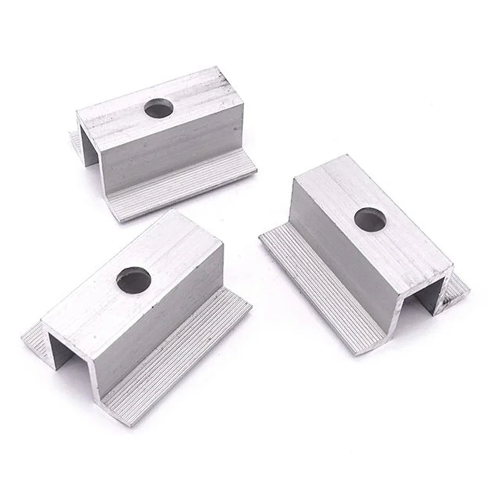 4/10Pcs Solar Middle Clamp PV For Frame Height 25 - 50mm Aluminum Photovoltaic Bracket Solar Panel Accessories Corrosion Resist