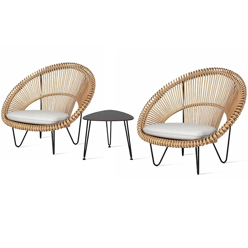 Outdoor rattan chair three-piece courtyard South East Asia homestay rattan sofa
