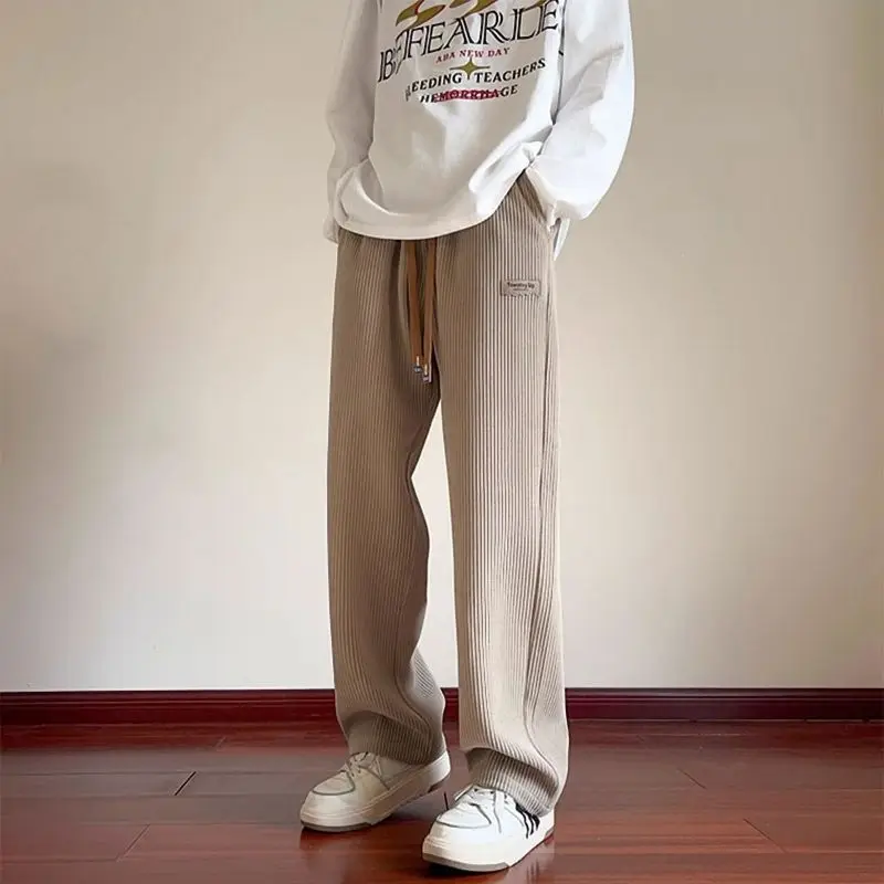 

Corduroy Casual Pants Men's Spring and Autumn American Loose Wide-leg Sweatpants Trousers