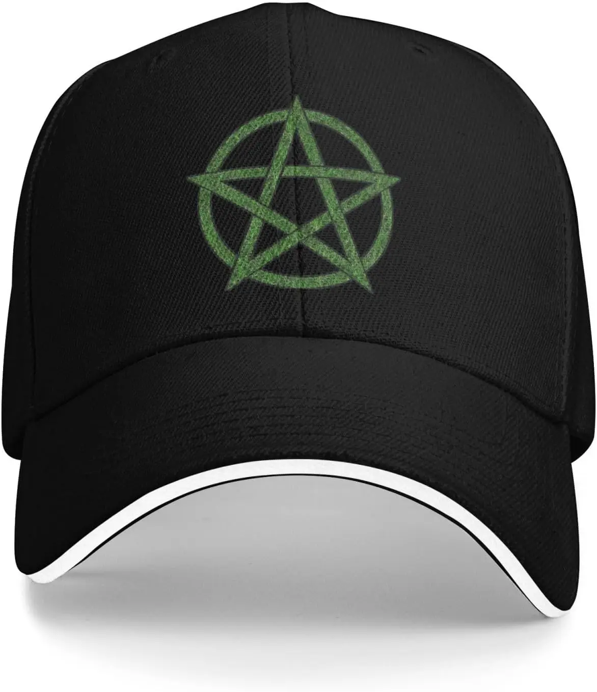 Green Pentacle Pagan Symbol Baseball Cap Polyester Casual Sun Protection Adult Baseball Caps