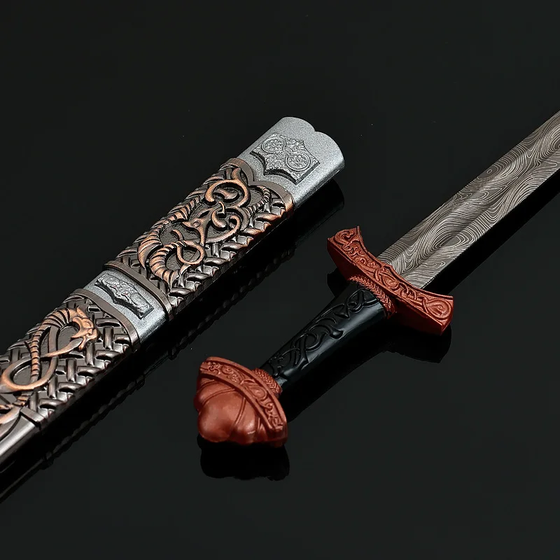 22cm 바이킹 검 모델 콜드 롱 소드 영화 주변 모델 사무라이 모델 장식 공예 컬렉션 소년을위한 축제 선물