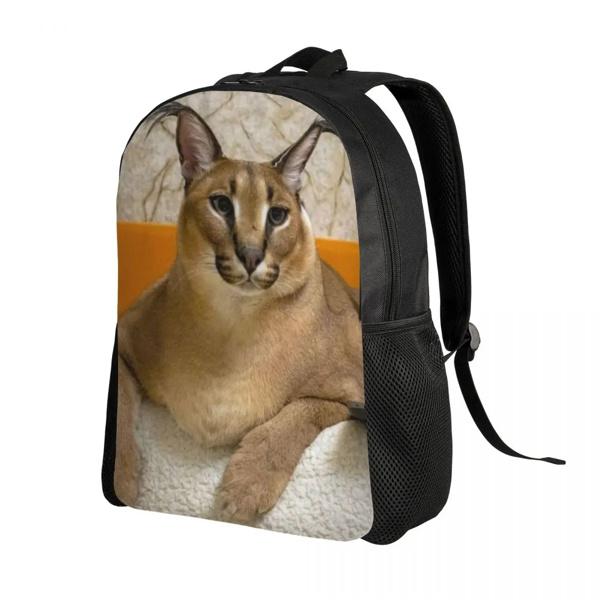 Custom Floppa Cat Funny Meme Backpack for Women Men College School Students Bookbag Fits 15 Inch Laptop Caracal Bags