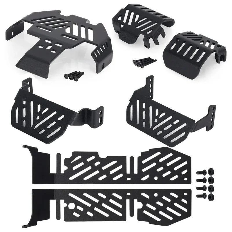 3Pcs TRX4 Chassis Armor Front Skid Plate Stainless Steel Battery Protector Guard Anti-Scratch for DJ RC Crawler Upgrade Parts