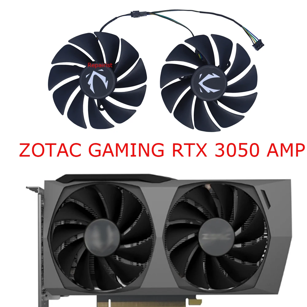 

2Pcs/Set,Video Card Fan,GPU Cooler,GA92S2H,For ZOTAC RTX 3050 ECO AMP Twin Edge OC,For ZOTAC GAMING RTX 3060Ti Twin Edge OC LHR