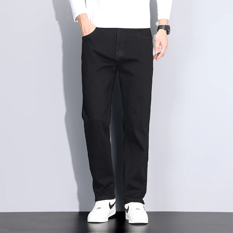 2025 New in Tall Men Clothes Sale Store Extra Long Denim Pants Straight Leg Black Jeans Length 114cm 115cm 115 190 Cm Thin Young