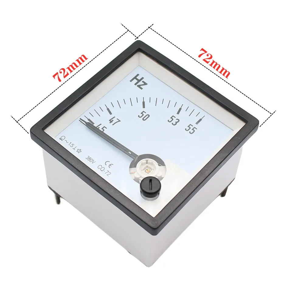 CQ-72-HZ Pointer type AC 100/220V/380V Analog Panel Frequency Meter Tester Gauge Hertz Indicator 45-55Hz 45-65Hz 55-65Hz 72x72mm