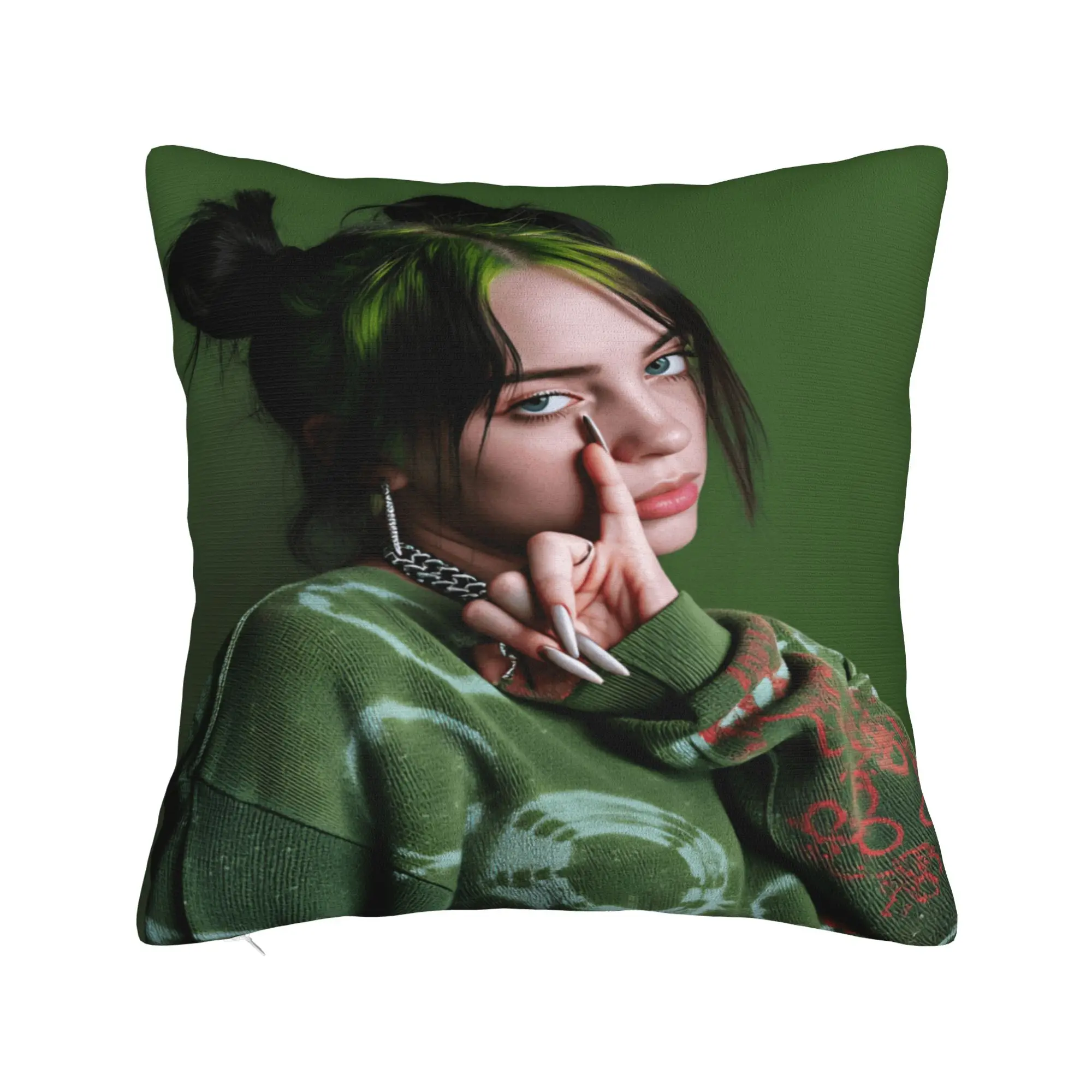 Pillow Cover HIT ME HARD AND SOFT B-Billie E-Eilish  Fashion Pillow Case For Living Room Sofa Pillowcases