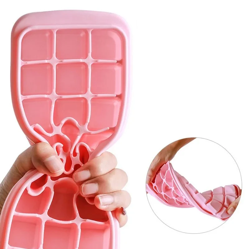 Ice Cubes Trays Silicone Ice Cube Maker 24/36 Grid Reusable Fruit Ice Cream Tool with Removable Lid Non-toxic DIY Ice Cube Mold