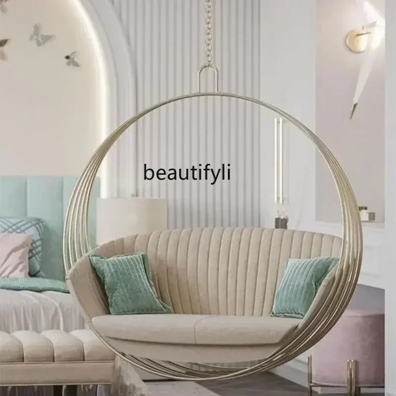 نمط جديد غرفة نوم فتاة غرفة المعيشة كرسي معلق واحد داخلي سوينغ شرفة Homess 8617 #6