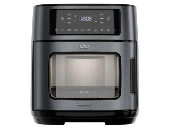 مقلاة هوائية Wap Airfry Oven WAOD2 باللون الأسود والإينوكس الرقمي مع مؤقت 12 لتر FW010509 - 220 فولت