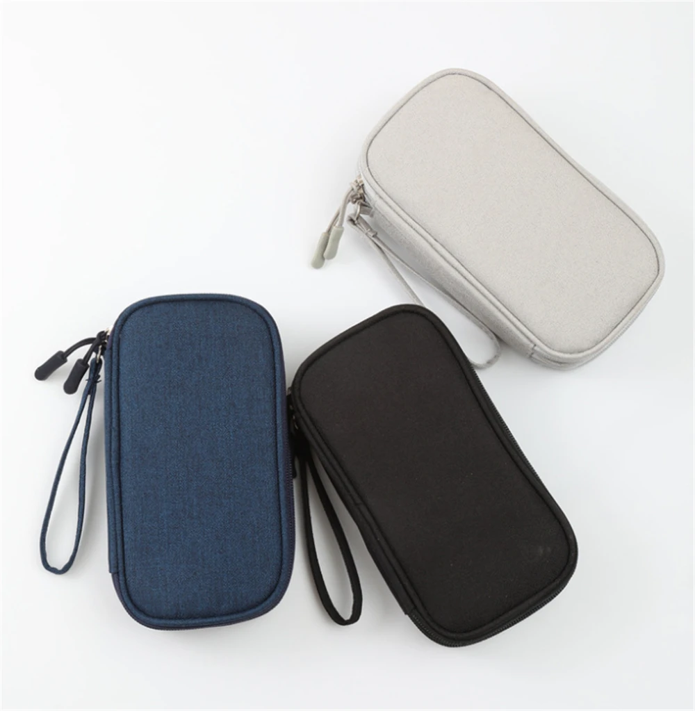 1PC Portable Charger Data Line Organizer Bag Travel Double-layer Storage Multi-functional Storage Bag for Cellphone Wire