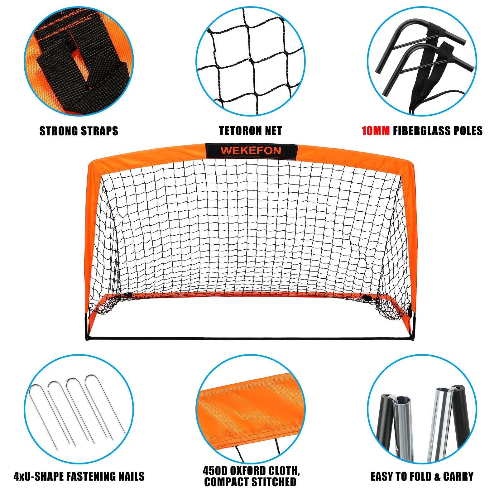 Soccer Goal 5' x 3.1' Portable Soccer Net with Carry Bag for Backyard Games and Training for Adults Youth Kids Soccer Practice