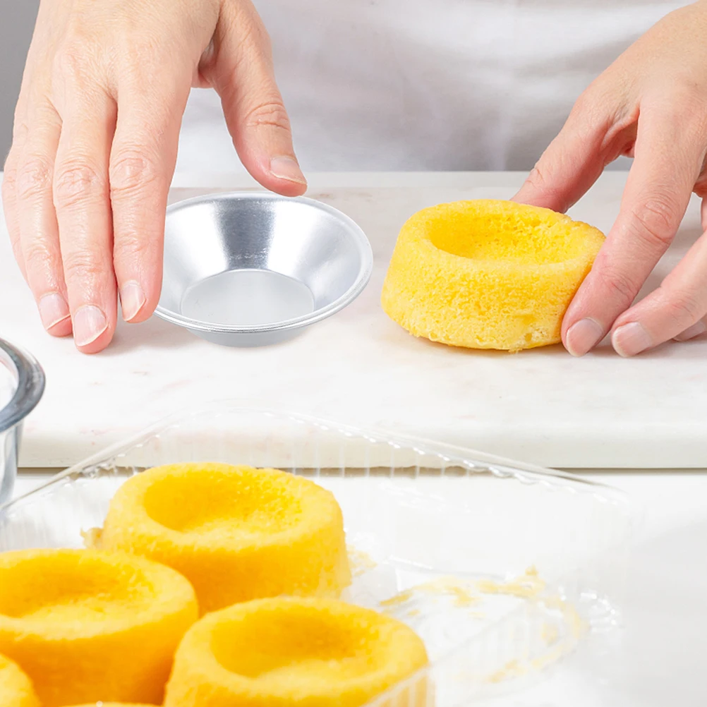 

10Pcs Egg Tart Molds Aluminum Alloy Non Stick Mini Tart Pans for Baking Pies Cupcakes Cheesecakes Desserts Reusable Kitchen