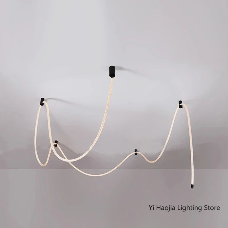Modern LED Ceiling Chandelier Personality Braided Hose Lamp Ceiling Living Room Bedroom LED Lights Nordic Home Decor Suspension