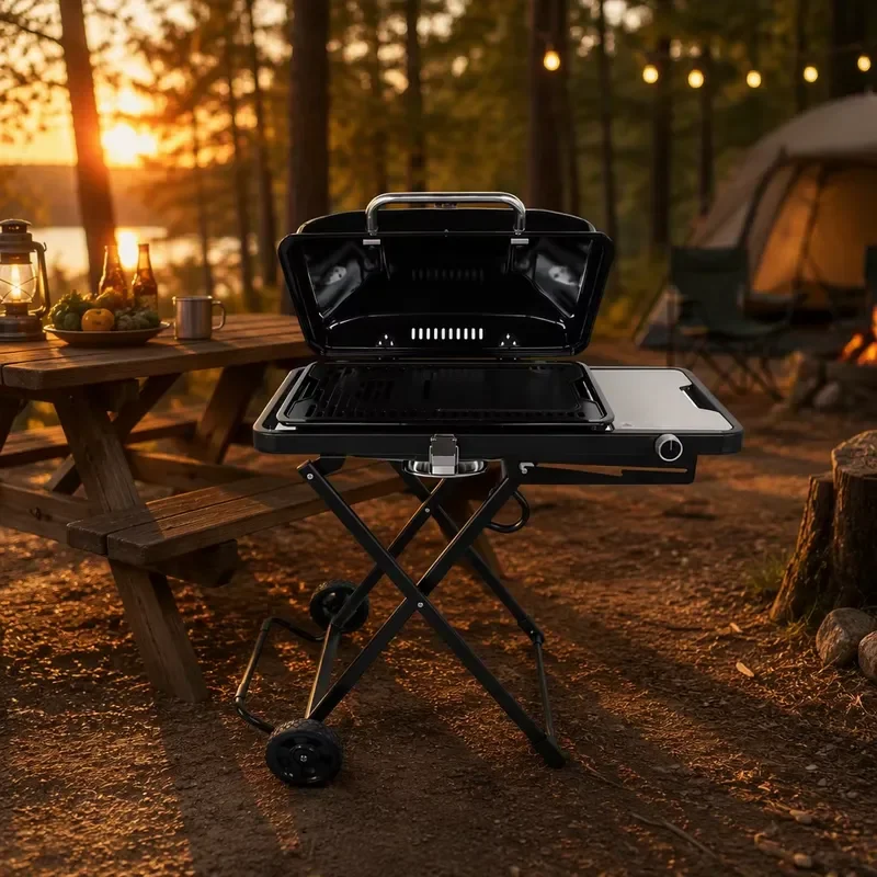 Portable Gas Grill for Outdoor Kitchen Camping Commercial Grade BBQ Stove Heavy Duty Propane Burner for Picnic Backyard