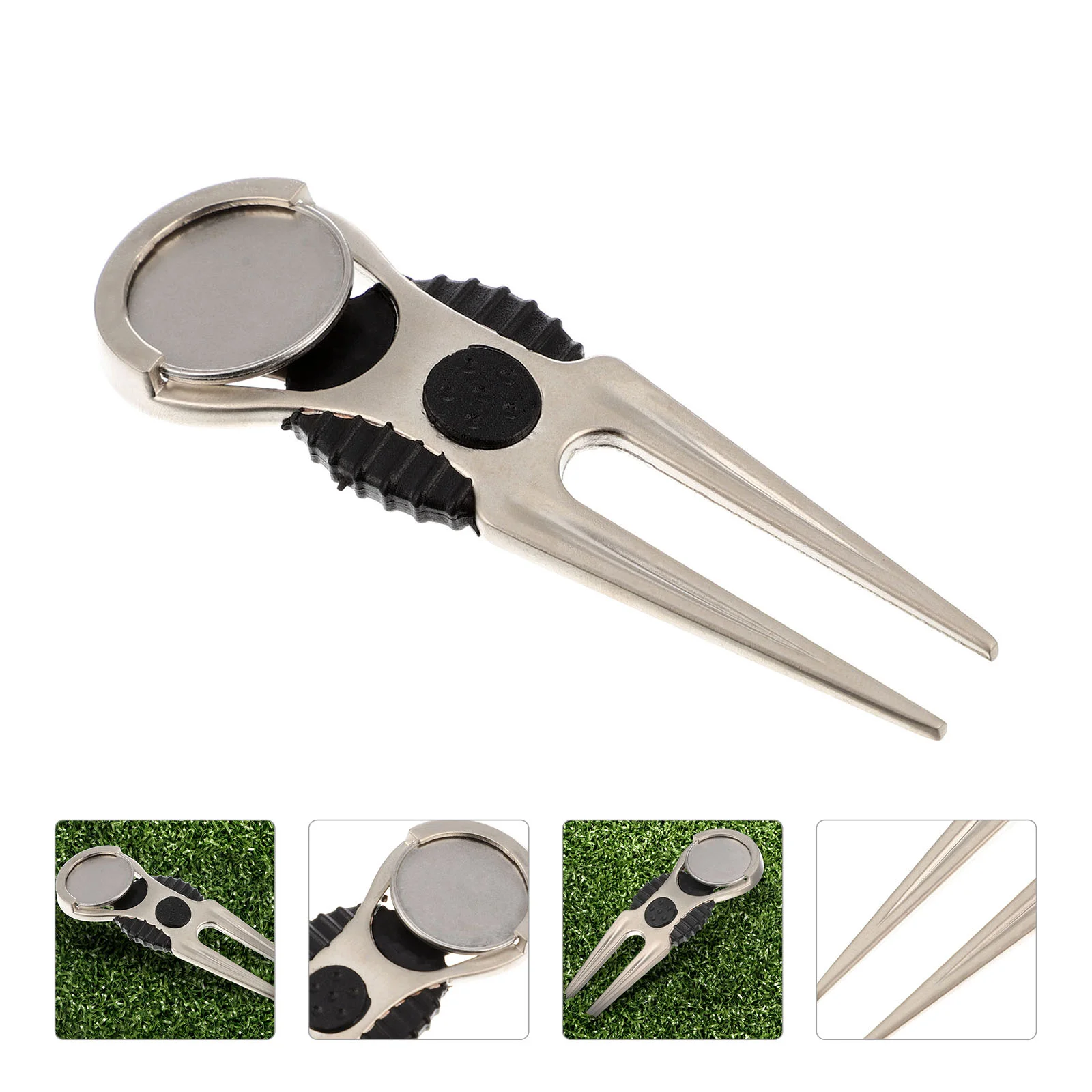 Golf Green Fork Golfs Training Tool Divot Zinc Alloy Grass Repair Device Greens