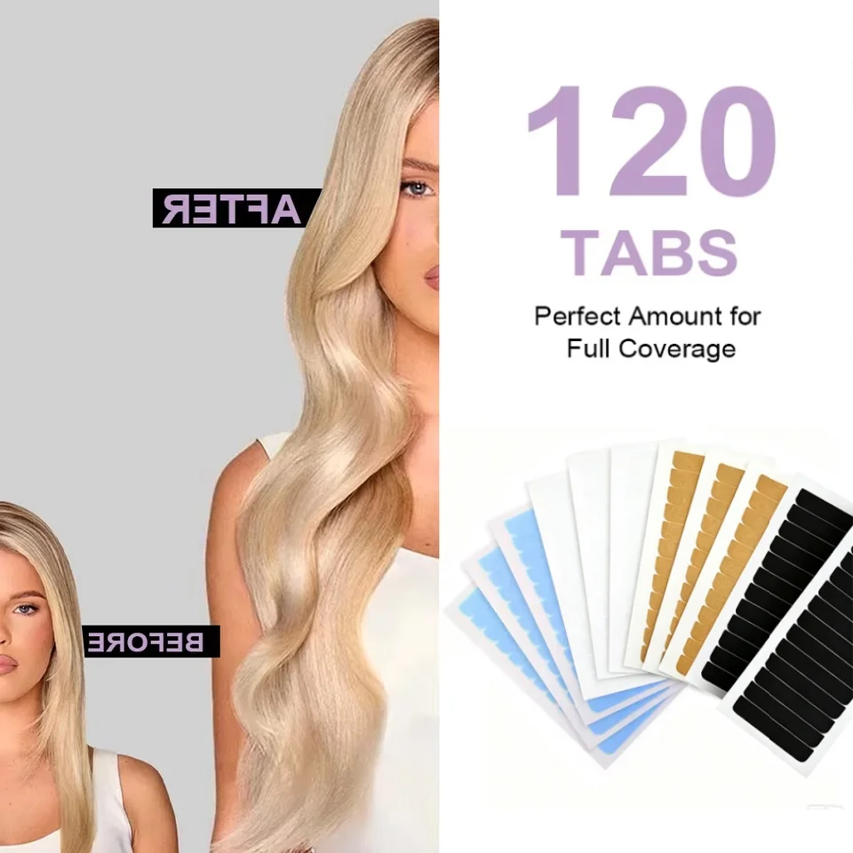 Double Sided Replacement Tape for Hair Extensions or Wigs 30 Sheets 360 Pcs Hair Extensions Adhesive Tape