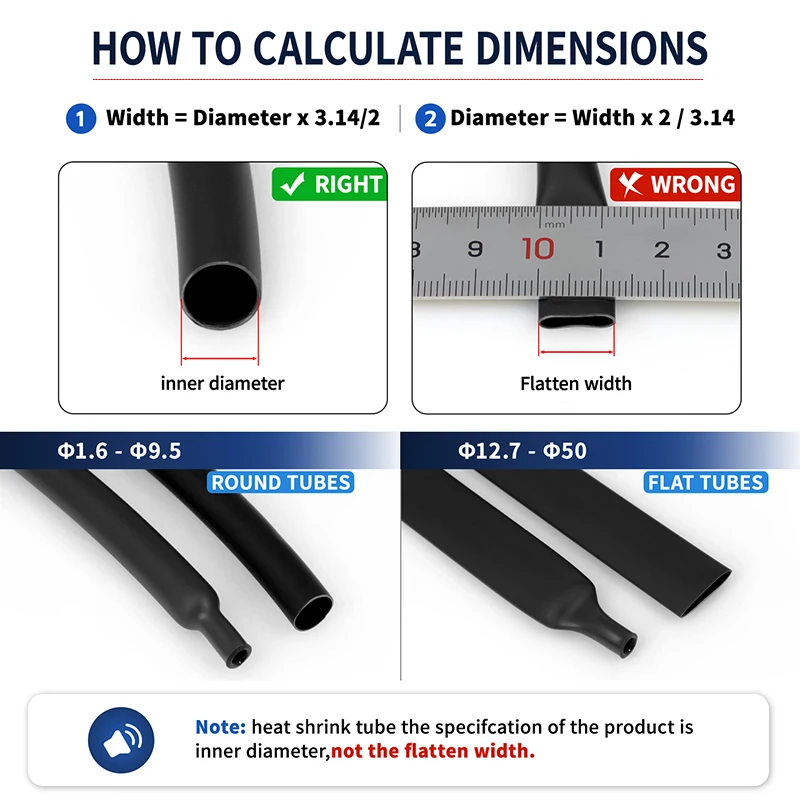 1~10m 3:1 Heat Shrink Tube Black 1.6mm - 50mm Waterproof Dual Wall Adhesive Lined Polyolefin Cable Insulation Sleeve Wire Repair